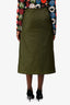SportMax Green Nylon Cinched Waist Midi Skirt Size 6