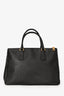 Prada Black Saffiano Leather Double Zip Galleria Tote with Strap