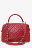 Pre-Loved Chanel™ 2017-18 Red Quilted Lambskin Trendy CC Bowling Bag