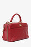 Pre-Loved Chanel™ 2017-18 Red Quilted Lambskin Trendy CC Bowling Bag