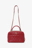 Pre-Loved Chanel™ 2017-18 Red Quilted Lambskin Trendy CC Bowling Bag