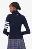Thom Browne Navy Knit Cashmere Turtle Neck Sweater Size 38