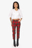 Junya Watanabe Comme De Garcons Red/Black Plaid Skinny Pants size S