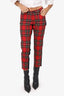 Junya Watanabe Comme De Garcons Red/Black Plaid Skinny Pants size S