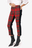 Junya Watanabe Comme De Garcons Red/Black Plaid Skinny Pants size S