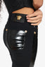 Versace Black Vinyl Front Skinny Jeans size 26