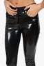 Versace Black Vinyl Front Skinny Jeans size 26