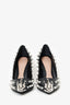 Alexander McQueen Black/Silver Spiked Pointed Heels Size 40