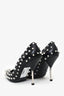 Alexander McQueen Black/Silver Spiked Pointed Heels Size 40