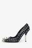 Alexander McQueen Black/Silver Spiked Pointed Heels Size 40