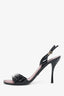 Louis Vuitton Black Patent Leather Strappy Sling Back Heels Size 39.5