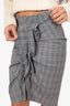Isabel Marant Etoile Grey Plaid Ruched Mini Skirt size 34
