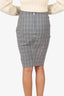 Isabel Marant Etoile Grey Plaid Ruched Mini Skirt size 34