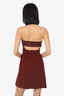 Gucci Burgundy Leather Halter Neck Mini Dress Size 36
