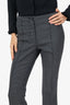 Helmut Lang Grey Wool Houndstooth Straight Pants Size 0