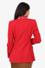 Dolce & Gabbana Red/Leopard Print Wool Single Blazer Size 40