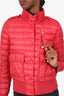Moncler Red Dowh Puffer Bomber Jacket Size 1