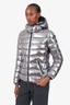 Moncler Silver Down Puffer Jacket With Hood Size 1