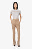 Gucci Beige Wool/Cashmere Straight Leg Trousers Size 40