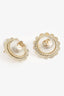 Pre-Loved Chanel™ White Pearl Lace Flower CC Stud Earrings