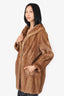 Vintage Light Brown Mink Coat with Hand Warmer