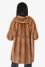 Vintage Light Brown Mink Coat with Hand Warmer