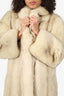 Vintage Cream Fox Fur Long Coat Estimated Size M