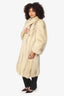 Vintage Cream Fox Fur Long Coat Estimated Size M