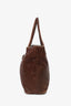 Brunello Cucinelli Brown Leather Shearling Trim Tote