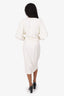 Brunello Cucinelli White Silk Beaded Belt Wrap Dress Size XS