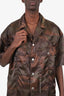 Feng Chen Wang Brown/Khaki Camouflage Nylon Shirt Size L Mens