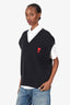 Ami Paris Black Heart Logo Knit Vest size XL