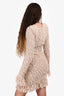 Balmain Pink Tweed Fringed Mini Dress Size 38