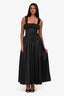 Miss Circle Black Satin Drop Waist Maxi Dress Size XS
