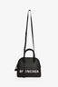 Balenciaga Black/White Leather Logo Ville Leather Top Handle Bag with Strap