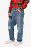 Junya Watanabe Blue Denim Selvedge Stripe Garment-Treated Jeans Size XS Mens
