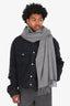 Sandro Grey Wool Fringe Scarf