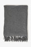 Sandro Grey Wool Fringe Scarf