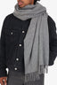 Sandro Grey Wool Fringe Scarf