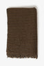 Raf Simons Brown/Black Cashmere/Silk Houndstooth Fringe Scarf