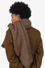 Raf Simons Brown/Black Cashmere/Silk Houndstooth Fringe Scarf