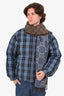 Gucci Brown/Blue Reversible GG Logo Muffler Scarf