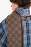 Gucci Brown/Blue Reversible GG Logo Muffler Scarf