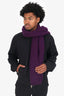 Raf Simons Purple Wool Knit Scarf