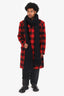 Dries Van Noten Black Wool Fringe Knit Scarf