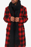 Dries Van Noten Black Wool Fringe Knit Scarf