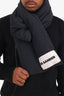 Jil Sander Black Padded Logo Patch Scarf