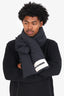Jil Sander Black Padded Logo Patch Scarf