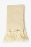 Dries Van Noten Beige Wool Fringe Knit Scarf