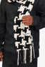 Acne Studios Black/White Wool Houndstooth Knit Scarf